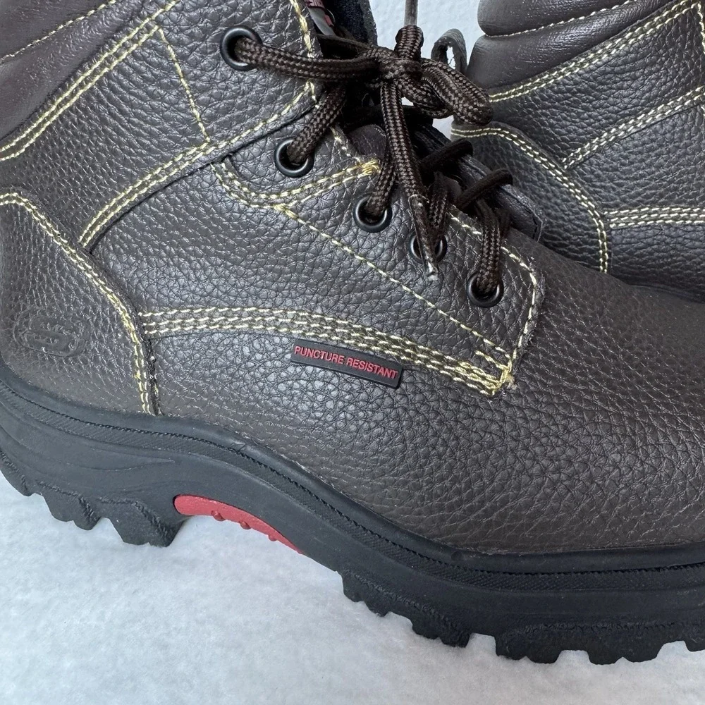 Skechers‎ Burgin Tarlac Industrial Steel Toe Work Boots Mens 7 Brown Leather